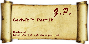 Gerhát Patrik névjegykártya